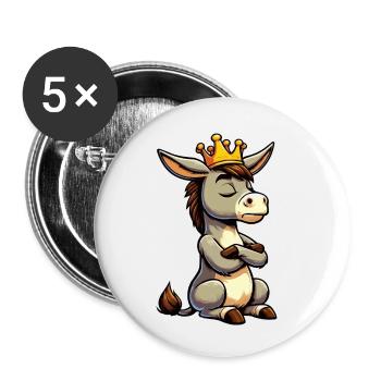 Donkey Donkey Donkey Holder Muli Long-Eared Donkey Muli - Buttons small 1''/25 mm (5-pack) - white - Front