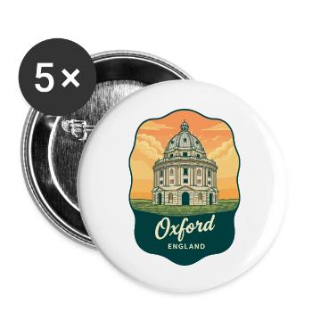 Oxford Radcliffe Kamera Vintage-Abzeichen - Buttons klein 25 mm (5er Pack) - Weiß - Vorne