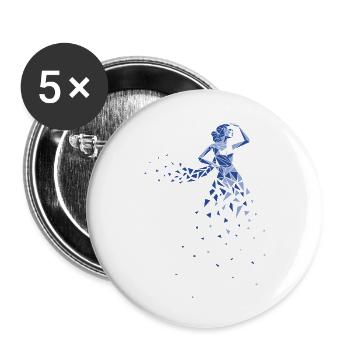 ORIGAMI SERBOWKA - Lot de 5 petits badges (25 mm) - blanc - Devant