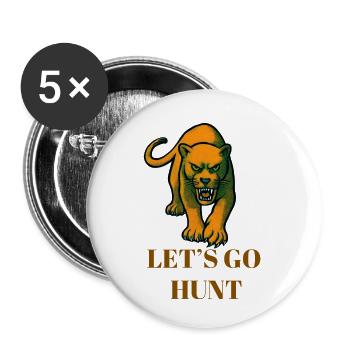 Allons chasser Panthère - Lot de 5 petits badges (25 mm) - blanc - Devant