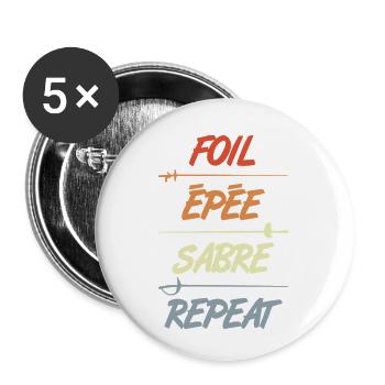 Foil Epee Sabre Repetition - Buttons small 1''/25 mm (5-pack) - white - Front