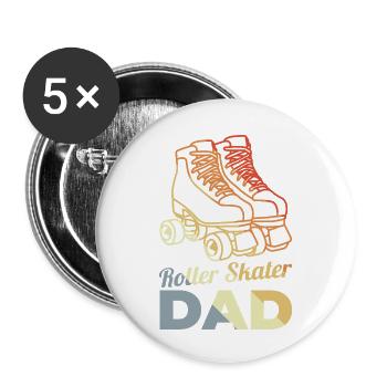 Père du roller - Lot de 5 petits badges (25 mm) - blanc - Devant