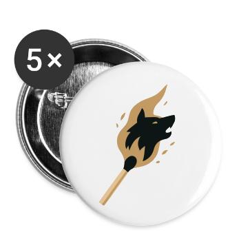 Lone Wolf Flaming Alpha Style Match - Buttons small 1''/25 mm (5-pack) - white - Front