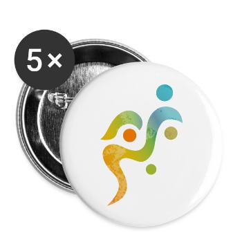 Yoga design_27 - Buttons small 1''/25 mm (5-pack) - white - Front