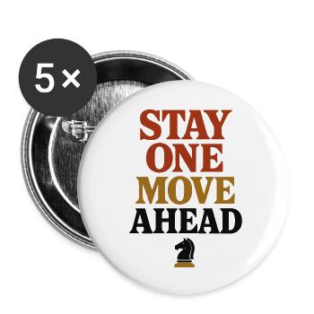 Chess Stay One Step Ahead Tactical Rider - Buttons small 1''/25 mm (5-pack) - white - Front