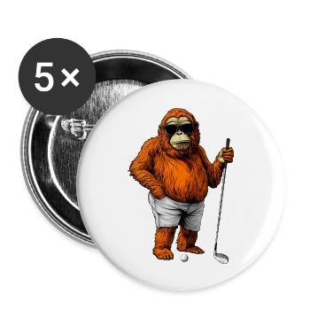 Golf Orang Utan - Buttons klein 25 mm (5er Pack) - Weiß - Vorne