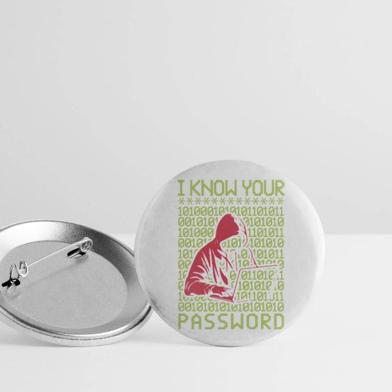Hacker Hacking Programmer Linux Password Hacker Buttons small 1''/25 mm (5-pack)