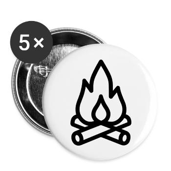 feu de camp - Lot de 5 petits badges (25 mm) - blanc - Devant