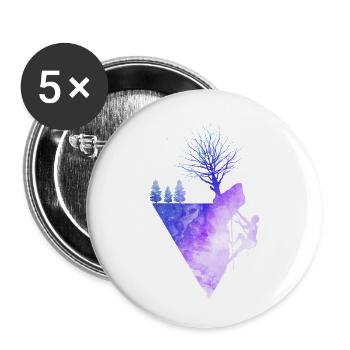 Rock Climbing Nature Watercolor Silhouette - Buttons small 1''/25 mm (5-pack) - white - Front