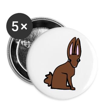 Brauner Hase - Buttons klein 25 mm (5er Pack) - Weiß - Vorne