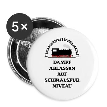 Dampf Ablassen Schmalspur - Buttons klein 25 mm (5er Pack) - Weiß - Vorne