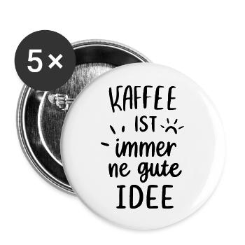 Coffee is always a good idea - Buttons small 1''/25 mm (5-pack) - white - Front