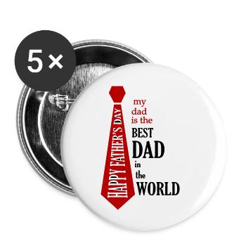 Father's Day - Buttons small 1''/25 mm (5-pack) - white - Front