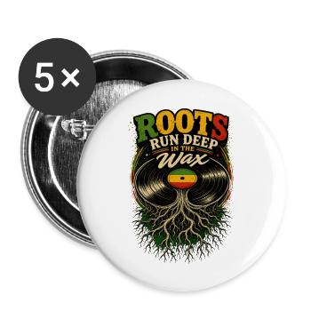 Roots run deep in the wax - Buttons small 1''/25 mm (5-pack) - white - Front