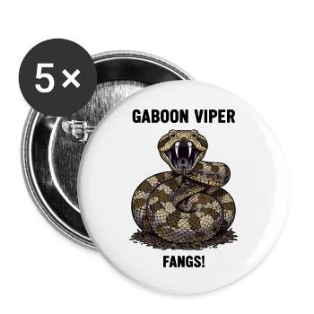 Varan Perenti Danger Lizard Perentie Noir - Lot de 5 petits badges (25 mm) - blanc - Devant