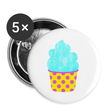 Eis Softeis Eiscreme Punkte Dots Sommer Pastell - Buttons small 1''/25 mm (5-pack) - white - Front