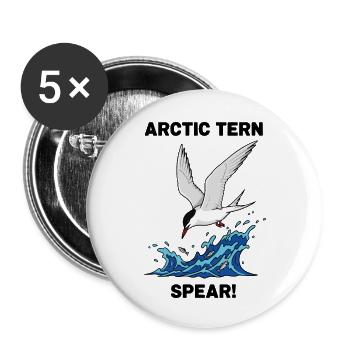 Arctic Tern Fishing Sea Spear Arctic Tern - Buttons small 1''/25 mm (5-pack) - white - Front