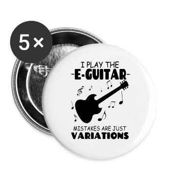 I_PlayThe_E Guitar_Mistakes_Are_Just_Variations - Lot de 5 petits badges (25 mm) - blanc - Devant