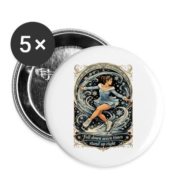 Figure Skating Art Nouveau Shirt: Stand Up - Buttons small 1''/25 mm (5-pack) - white - Front