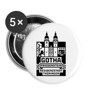 Gotha Friedenstein Residenzstadt Thüringen - Buttons klein 25 mm (5er Pack) - Weiß - Vorne