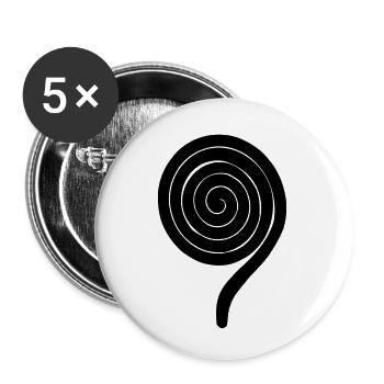 Neun 9. Geburtstag - Buttons klein 25 mm (5er Pack) - Weiß - Vorne