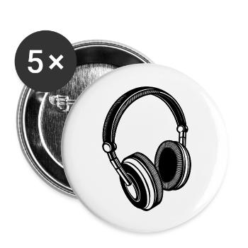 Kopfhörer - Buttons klein 25 mm (5er Pack) - Weiß - Vorne