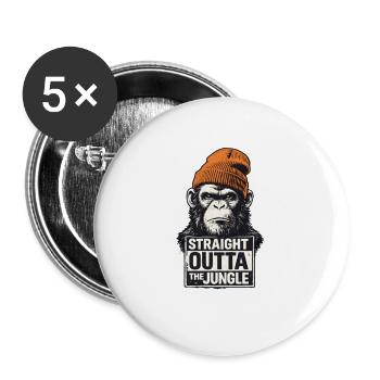 Tout droit sorti du singe de la jungle - Lot de 5 petits badges (25 mm) - blanc - Devant