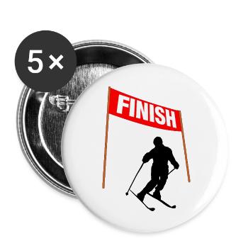 Ski Finish Line - Buttons small 1''/25 mm (5-pack) - white - Front