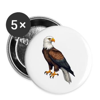 Bald eagle - Buttons small 1''/25 mm (5-pack) - white - Front