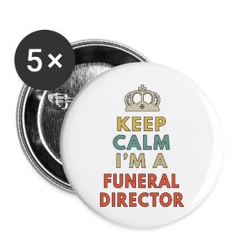 Keep Calm Ich bin Bestatter Lustiger Bestatter - Buttons klein 25 mm (5er Pack) - Weiß - Vorne
