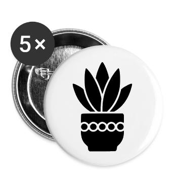 Succulent Houseplant Plant Mom Botany - Buttons small 1''/25 mm (5-pack) - white - Front