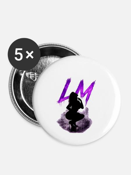Verführerisches Silhouette - Buttons klein 25 mm (5er Pack) - Weiß