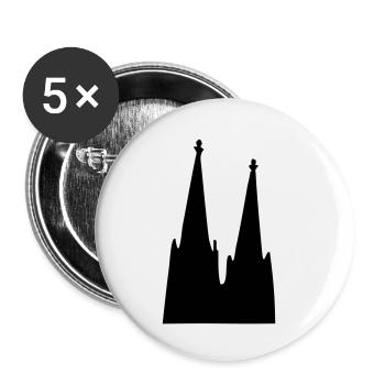 Der Kölner Dom zu Köln - Buttons klein 25 mm (5er Pack) - Weiß - Vorne