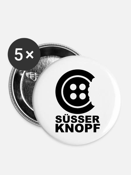 Süsser Knopf - Buttons klein 25 mm (5er Pack) - Weiß