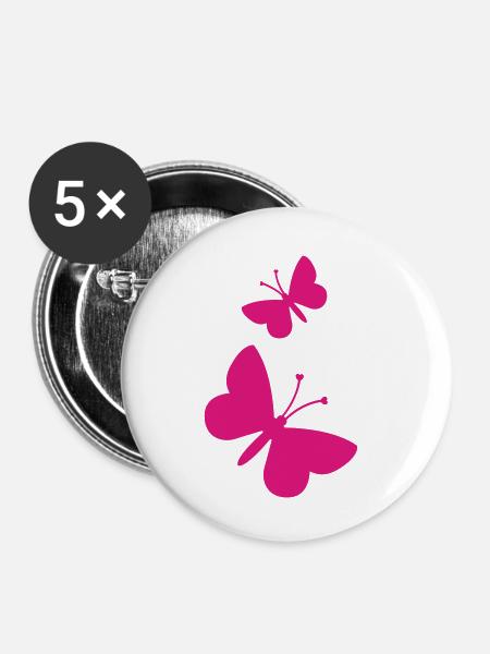 papillonscoeurs - Buttons klein 25 mm (5er Pack) - Weiß