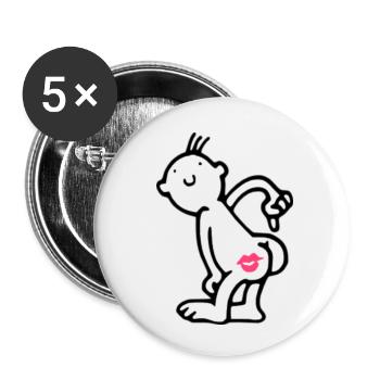 Kiss My Ass! - Buttons small 1''/25 mm (5-pack) - white - Front