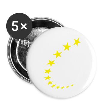 Stars - Buttons small 1''/25 mm (5-pack) - white - Front