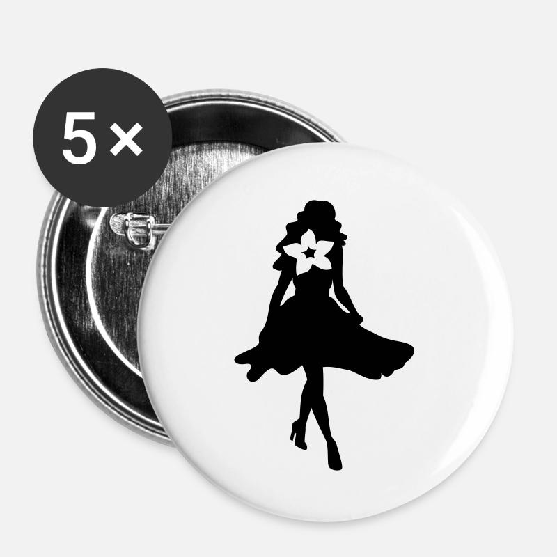 Modèle - Lot de 5 petits badges (25 mm) - blanc