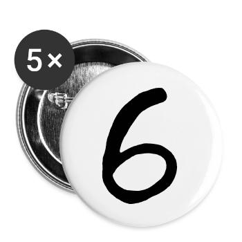 six - Buttons klein 25 mm (5er Pack) - Weiß - Vorne
