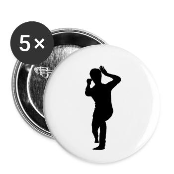 Bruce Lee Schatten Biu Da - Buttons klein 25 mm (5er Pack) - Weiß - Vorne