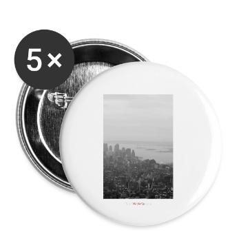 Ville de New York (Affiche) - Lot de 5 petits badges (25 mm) - blanc - Devant