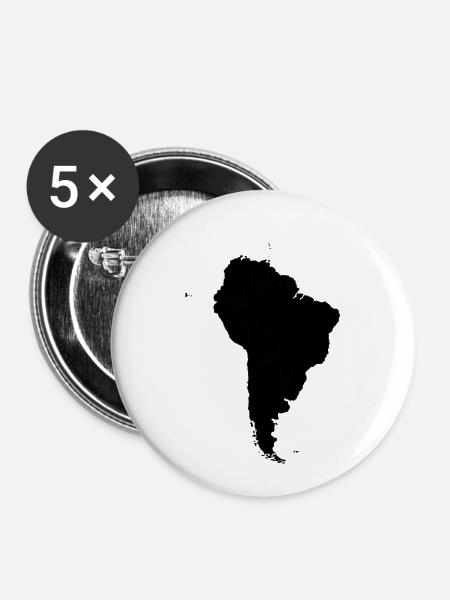 Süd america - Buttons klein 25 mm (5er Pack) - Weiß
