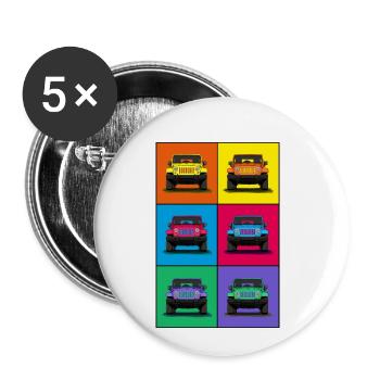 US off-road vehicle icon cool retro design - Buttons small 1''/25 mm (5-pack) - white - Front