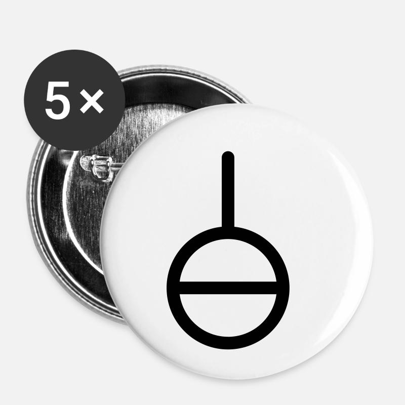 Agender Symbol - Geschlechtslos - Buttons klein 25 mm (5er Pack) - Weiß