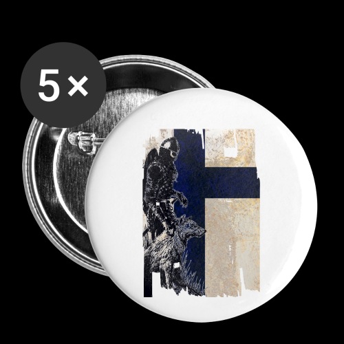 viking och varg finland - Små knappar 25 mm (5-pack)