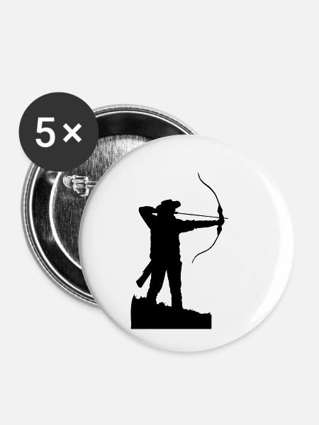 Bowmen - Buttons klein 25 mm (5er Pack) - Weiß