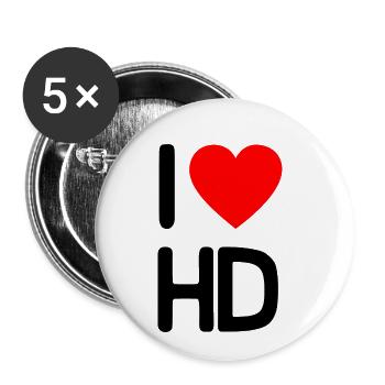 I love Heidelberg - Buttons small 1''/25 mm (5-pack) - white - Front