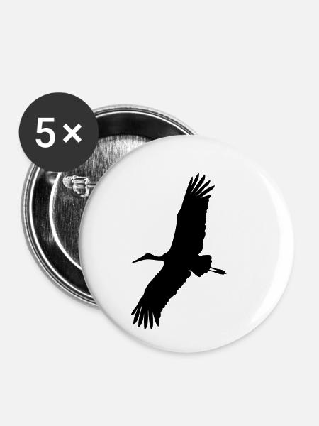 Storch - Buttons klein 25 mm (5er Pack) - Weiß