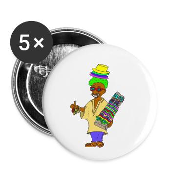 Hello Helmut Mallorca (in color) - Buttons small 1''/25 mm (5-pack) - white - Front