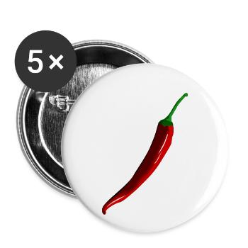 chili - Lot de 5 petits badges (25 mm) - blanc - Devant